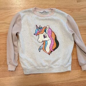 H&M Size 6x/7 Unicorn Sequin Kids Sweatshirt